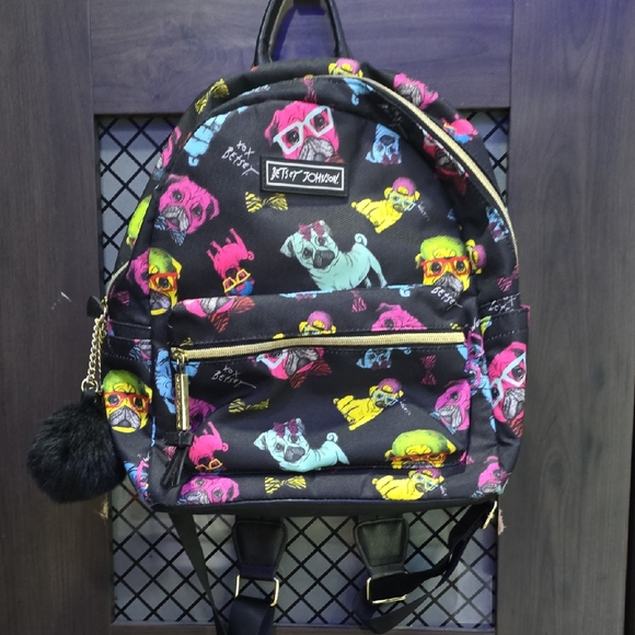 Colorful Backpack with Pug Prints - Picture 1 of 4